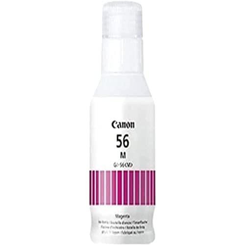 Canon GI 56 M - Magenta - original ink refill for MAXIFY GX6050, GX7050 printers, showing a white bottle with magenta barcode and product details.