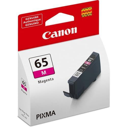 Canon CLI-65 M Magenta Original Ink Tank for PIXMA PRO-200, packaging with Canon logo and product image.
