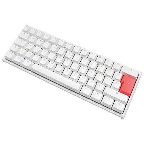 Ducky One 2 White SF RGB Backlit Red Cherry MX Switch Mechanical Keyboard - UK Layout, white compact keyboard with red escape key
