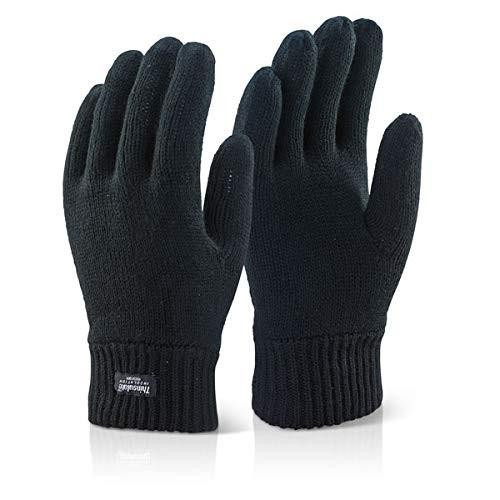 Beeswift LADIES THINSULATE GLOVE BLACK 5563, black insulated winter gloves for women with a knit cuff and Thinsulate lining.