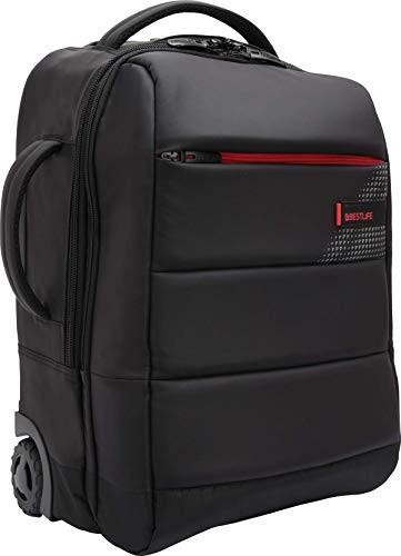 Bestlife Trolley-Backpack For 15.6" Notebook Roller Case, 43 cm, 29 Liters, Black and Red, with wheels and multiple compartments.