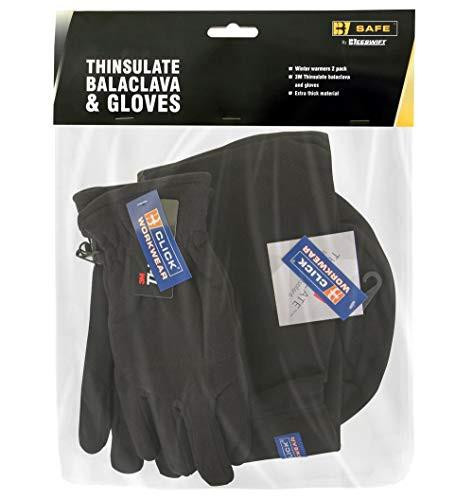 Thinsulate Balaclava & Gloves, black thermal balaclava and insulated gloves for cold weather.