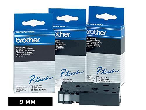 Brother 9mm Black On White Gloss Labelling Tape TC291, packaging and tape cartridge for label printing.