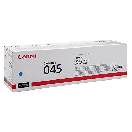Canon 0455C001 Laser Toner - Yellow, original toner cartridge box for laser printers with cartridge number 045 in a horizontal rectangular design.