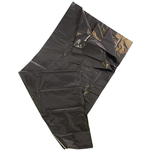 2Work Wheelie Bin Liner Medium Duty Black (100 Pack) 2W01167, black wheelie bin liners packed in a stack.