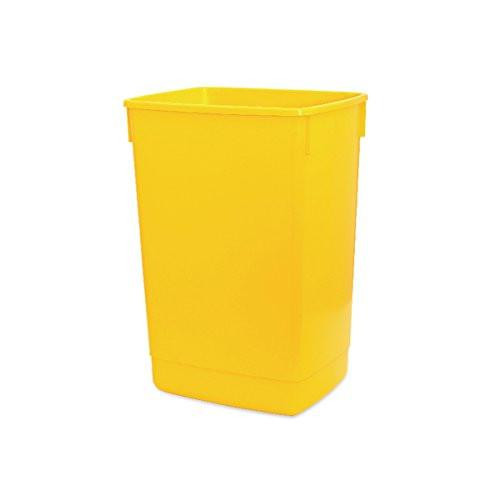Addis 510901 Fliptop Bin Base, 60 Litre, Yellow, plastic waste bin with fliptop lid for trash disposal.