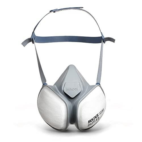 MOLDEX 5230 Half Mask FFA2P3RD, a protective respiratory mask with dual filters and adjustable head straps for safety and comfort.