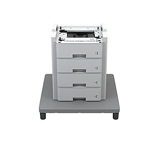Brother TT-4000 Tower Paper Tray, includes four paper trays and stabilizer base, genuine accessory with 2080 sheet capacity for A4 paper, shown in the image as a white tower with four drawers on a gray base.