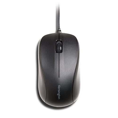 Kensington K72110EU Wired ValuMouse Mouse for Windows/Mac/Mac OS/Mac OS X - Black, wired computer mouse with scroll wheel and ergonomic design