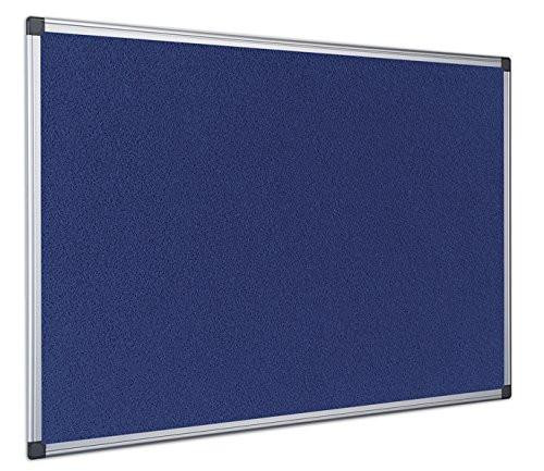 Bi-Silque FA1243170 Maya Felt Board, Blue felt bulletin board for office and classroom display.