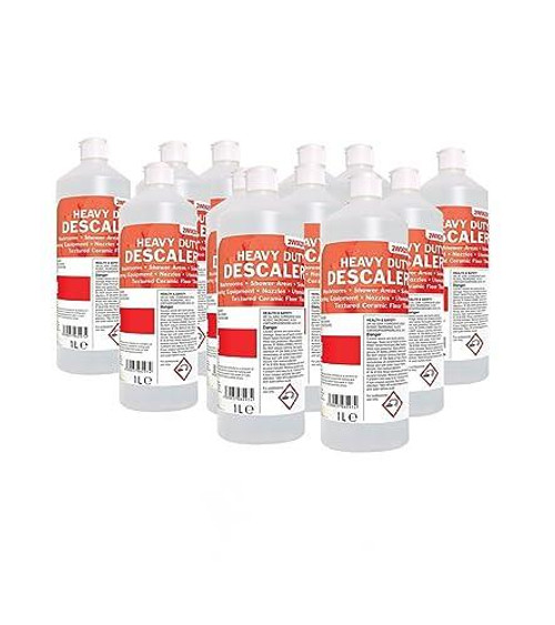 2Work Heavy Duty Toilet Cleaner 1 Litre Pack of 12, bottles of industrial-strength bathroom descaler for effective cleaning and removal of tough stains and limescale.