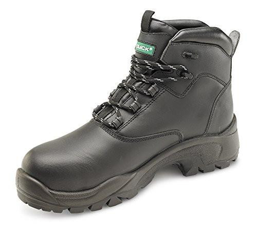 NON METALLIC S3 PUR BOOT BLACK 06, image of a black safety boot with sturdy sole and ankle support.