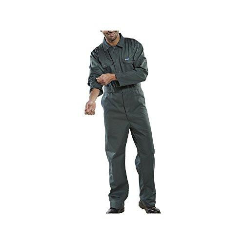 CLICK BOILERSUIT SPRUCE GREEN 38, a men's industrial boilersuit in spruce green color with front zipper and multiple pockets, designed for workwear.