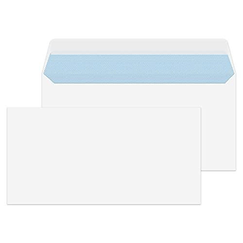 Blake Purely Everyday DL 110 x 220 mm 100 gsm Peel and Seal Envelopes, white envelopes with peel and seal flap, pack of 50.