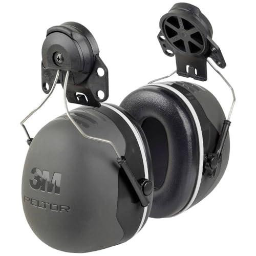 3M Peltor X5P3 35 dB Helmet Mounted Earmuffs - Black, safety earmuffs with adjustable headband and noise-canceling ear cups for hearing protection.