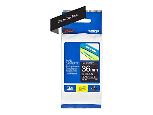 BROTHER Labelling Tape, White on Black, 36 mm