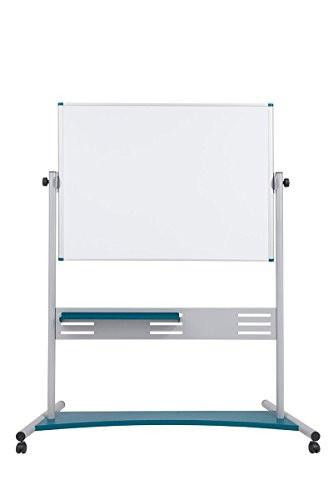 Bi-Office 1200 x 900mm Evo Magnetic Mobile Whiteboard, standing whiteboard with a magnetic surface and mobile base with wheels.