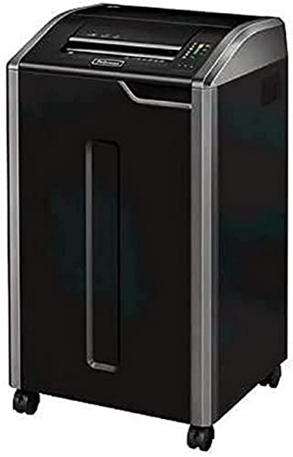 Fellowes Powershred 425Ci Cross Cut Shredder 100% Jam Proof with SafeSense Technology for Office Use - 114 Litre Bin - Security Level P4, Black/Silver, 28-30 sheets