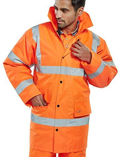 CONSTRUCTOR JACKETS ORANGE XL, high visibility safety jacket with reflective stripes, waterproof and warm for construction workers.