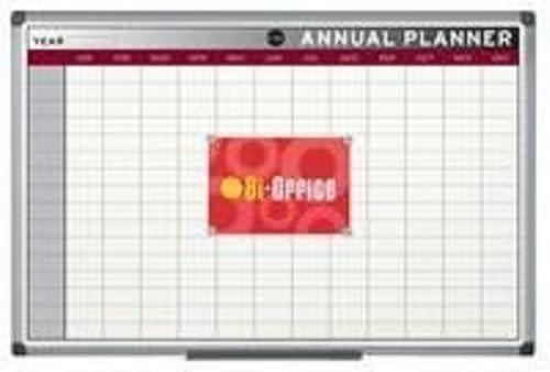 Bi-Office 2016 Planner, Magnetic Aluminium, 90 x 60 cm, wall-mounted clean and professional magnetic annual planner with grid layout for organizing schedules.