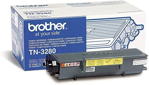 Brother Original TN3280 Black Toner, image of the toner cartridge and its packaging box.