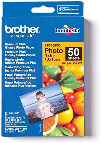 Brother Innobella Premium Plus BP71GA4 Glossy Photo Paper, A4 size (210 x 297 mm), 260 g/m², 20 sheets, suitable for Brother DCP-J1140, J1200, J926, J981, T720, MFC-J1500, J4335, J4340, J5630, J739, J903 printers.