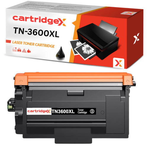 High yield TN3600XL black toner cartridge replacement compatible with Brother DCP-L5510DW