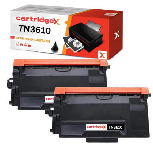 Compatible Brother TN3610 Black Toner Cartridge 2-Pack 18,000 Pages Each for Brother HL-L6410DN, HL-L6415DN, MFC-L6910DN, and MFC-L6915DN Printers