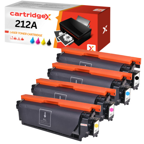 Compatible HP 212A Toner Cartridge 4-Colour Set with Chip (W2120A W2121A W2122A W2123A) by Cartridgex