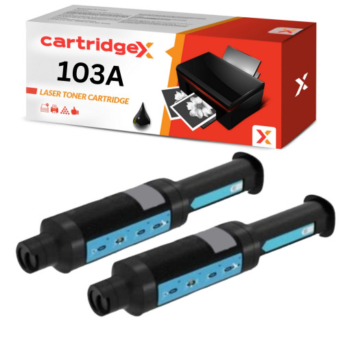 Compatible black toner cartridge replacement for HP 103A W1103A 2 pack CartridgeX