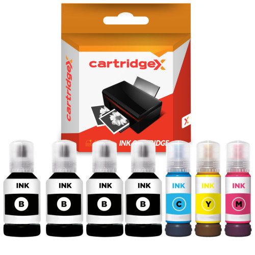 Compatible 7 Ink Refill Bottle Set 4 x Black 127ML Cyan Magenta Yellow 70ML Replacement For Epson 102 For Epson EcoTank ET-2700 ET-2750 ET-3700 ET-3750 ET-4750