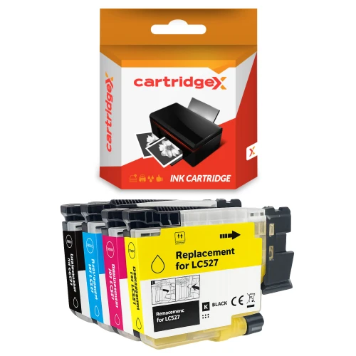 Compatible 4 Pack Ink Cartridge Set Replacement For Brother LC-527 CMYK