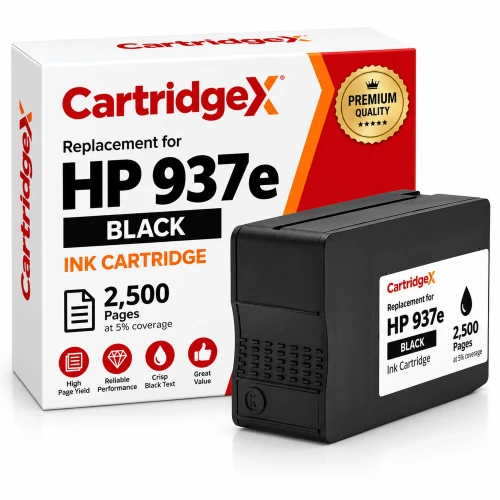 Compatible HP 937e EvoMore 4S6W9NE High Capacity Black Ink Cartridge 2500 Pages