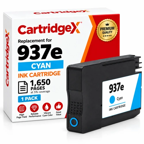 Compatible HP 937e 4S6W6NE High Capacity Cyan Ink Cartridge 1650 Pages
