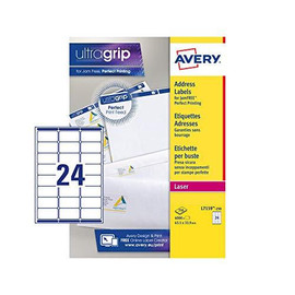 Avery Ultragrip Laser Labels 63.5x33.9mm White (Pack of 6000) L7159-250