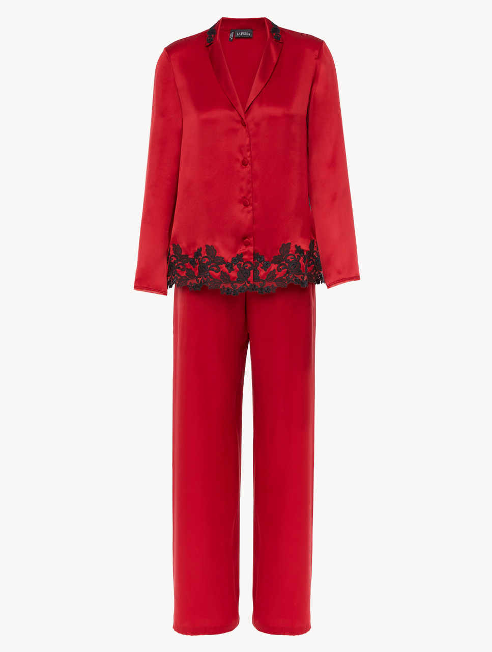 Red silk camisole with frastaglio - La Perla - UAE