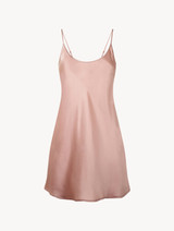 Powder pink silk short slip_0