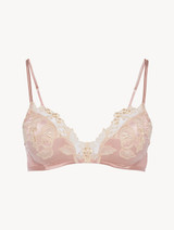 Powder Pink silk Triangle Bra with frastaglio_0