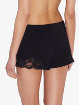 Black cotton sleep shorts_2