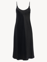 Silk midi nightdress in black_0