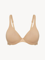 Nude lace and cotton underwired bra_0