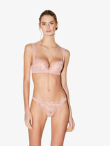 Thong in pink with French Leavers lace_1