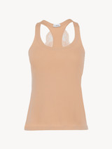 Nude cotton vest top_0