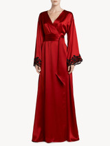 Red long silk robe with frastaglio_1