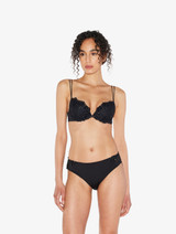 Push-up Bra in black Lycra with embroidered tulle_1