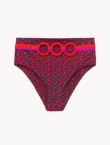 High-waisted belted bikini briefs in Red and Blue_0
