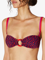 Bandeau bikini top in Red and Blue_4