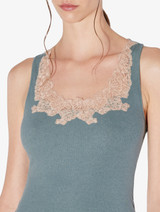 Cashmere Blend Ribbed Tank Top in Sleepy Dream with Frastaglio_1