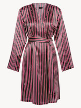 Silk striped short robe_0