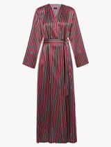Silk striped long Robe_0